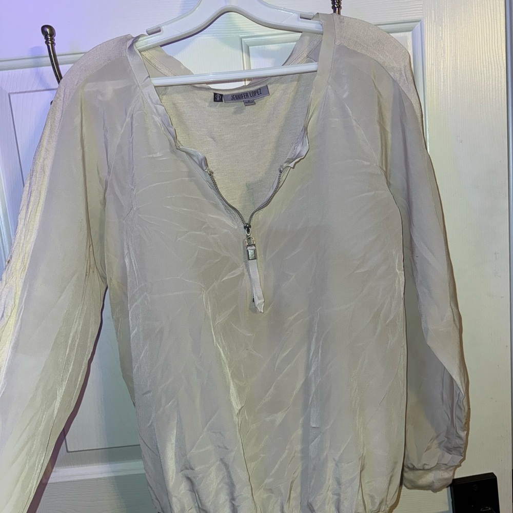 Banana Republic Sheer White Blouse